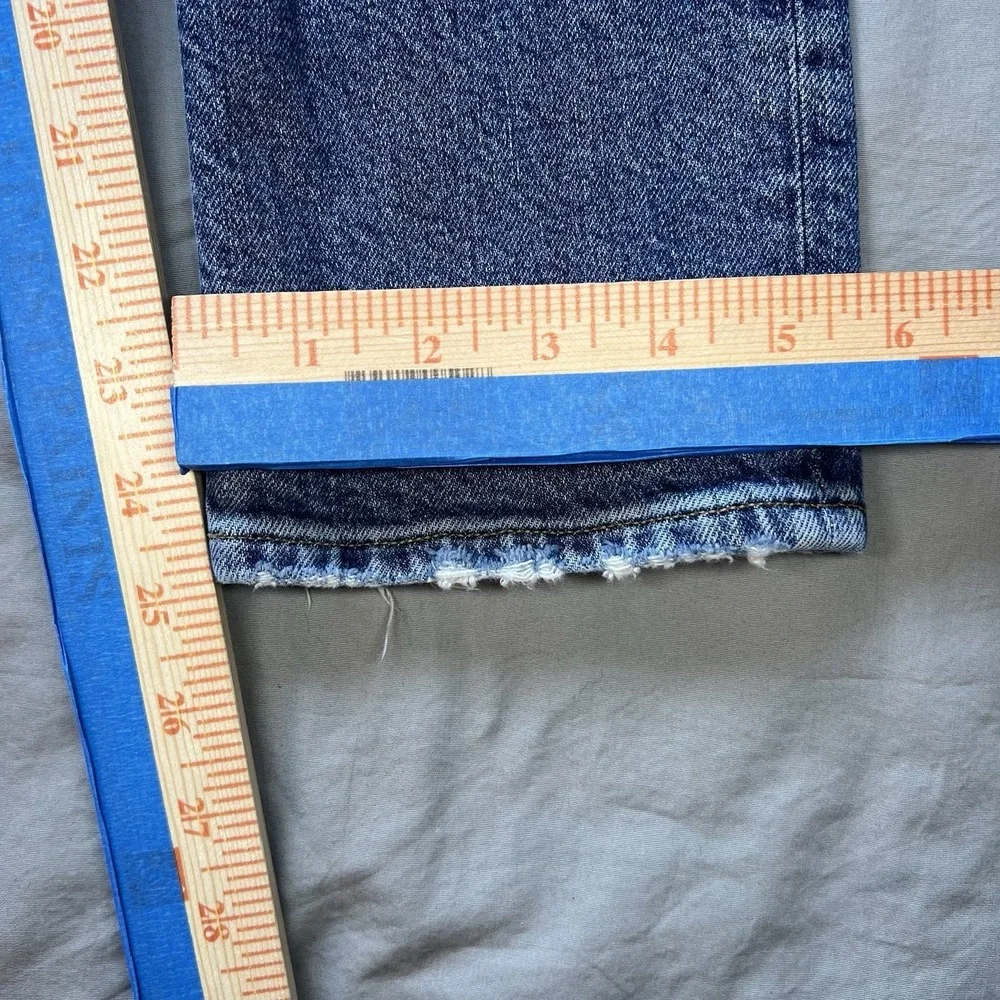 AGOLDE Riley Jeans Womens Size 26x26 High Rise Slim Straight Crop Blue Frequency